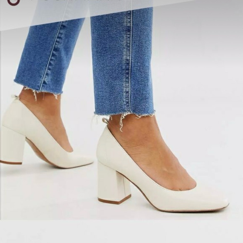 NWT & Other Stories square toe white ballerina pumps Sz US 6.5 EU 36